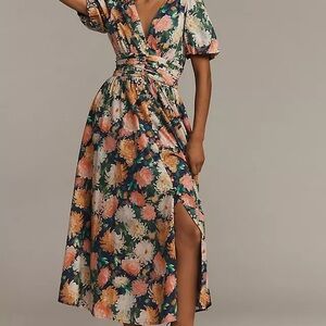 Anthropologie Floral Midi Dress - Multicolor